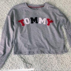 gray cropped sweater